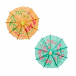 Blue Panda Umbrella Straws For Cocktail Drinks, Tropical Garnish, Aloha Party Supplies (150 Pack) Decorations