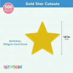 Blue Panda Gold Star Glitter Confetti, Birthday And Graduation Party Decorations (500 Pieces)