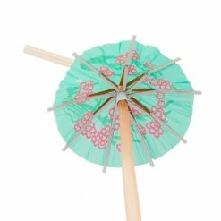 Blue Panda Umbrella Straws For Cocktail Drinks, Tropical Garnish, Aloha Party Supplies (150 Pack) Decorations