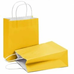 Blue Panda Medium Yellow Gift Bags With Handles For Birthday Party Favors (8 X 10 In, 25 Pack) 13 Blue Panda Medium Yellow Gift Bags With Handles For Birthday Party Favors (8 X 10 In, 25 Pack)