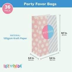 Blue Panda Special Occasions Party Favor Bags For Gender Reveal, Baby Shower (Pink, Blue, 36 Pack) 9 Blue Panda Special Occasions Party Favor Bags For Gender Reveal, Baby Shower (Pink, Blue, 36 Pack)