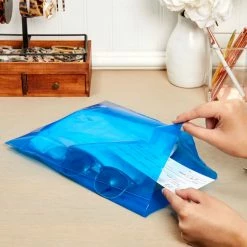 Blue Panda Party Bags And Boxes Blue Plastic Merchandise Bags With Handles For Retail, Party Favors (Medium, 100 Pack) 8 Blue Panda Party Bags And Boxes Blue Plastic Merchandise Bags With Handles For Retail, Party Favors (Medium, 100 Pack)