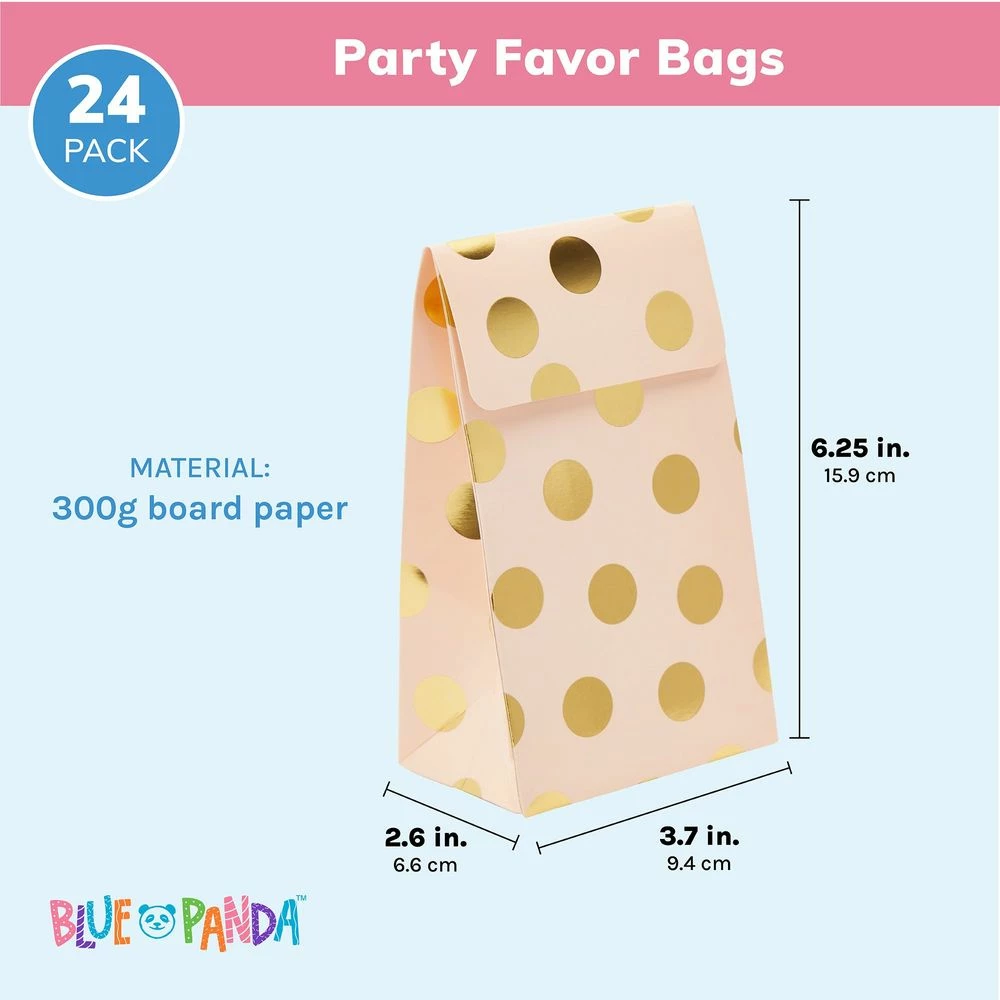 Blue Panda Special Occasions Pink Birthday Party Favor Gift Bags, Gold Foil Polka Dots Boxes (24 Pack) 5 Blue Panda Special Occasions Pink Birthday Party Favor Gift Bags, Gold Foil Polka Dots Boxes (24 Pack)