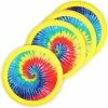 Blue Panda Tie-Dye Soft Flying Discs For Kids, Outdoor Family Games (8 In, Yellow, 4 Pack)