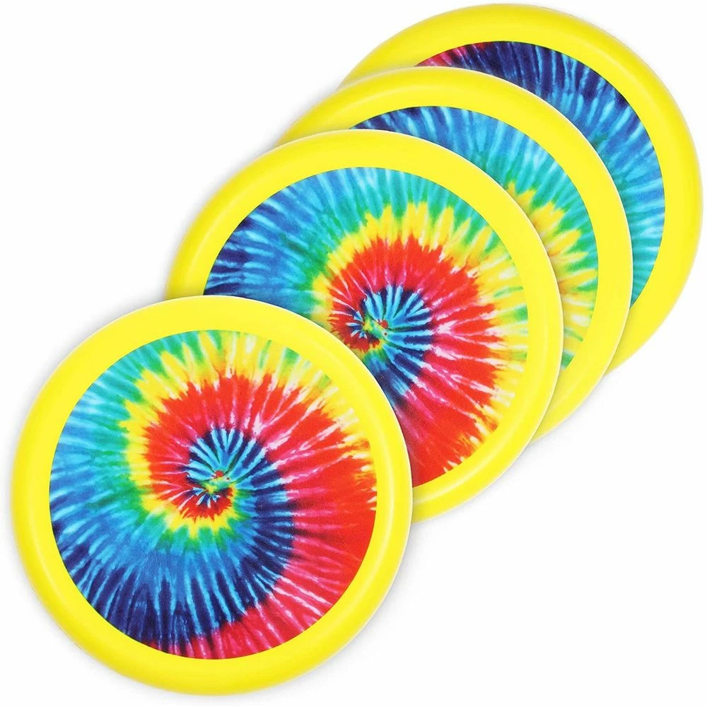 Blue Panda Tie-Dye Soft Flying Discs For Kids, Outdoor Family Games (8 In, Yellow, 4 Pack) 3 Blue Panda Tie-Dye Soft Flying Discs For Kids, Outdoor Family Games (8 In, Yellow, 4 Pack)