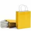 Blue Panda Medium Yellow Gift Bags With Handles For Birthday Party Favors (8 X 10 In, 25 Pack)
