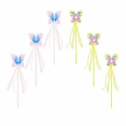 Blue Panda Butterfly Princess Wands For Girls Fairy Birthday Party Favors (12 Pack)