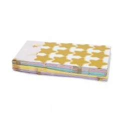 Blue Panda Rainbow Birthday Party Favor Gift Bags With Gold Foil Stickers (8.5 In, 24 Pack)