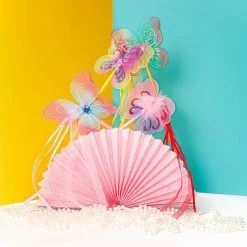 Blue Panda Butterfly Princess Wands For Girls Fairy Birthday Party Favors (12 Pack)