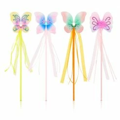 Blue Panda Butterfly Princess Wands For Girls Fairy Birthday Party Favors (12 Pack)