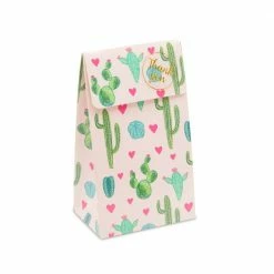 Blue Panda Party Bags And Boxes Cactus Goodie Bags For Fiesta Birthday Party Favors (Pink, 24 Pack)