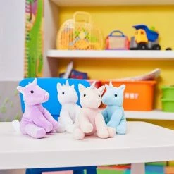 Blue Panda Small Plush Unicorn Stuffed Animal Toys For Girls (7 In, 4 Pack)
