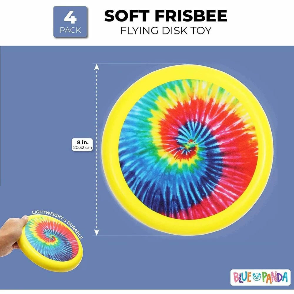 Blue Panda Tie-Dye Soft Flying Discs For Kids, Outdoor Family Games (8 In, Yellow, 4 Pack) 4 Blue Panda Tie-Dye Soft Flying Discs For Kids, Outdoor Family Games (8 In, Yellow, 4 Pack)