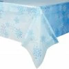 Blue Panda Snowflake Blue Tablecloth For Holiday Christmas Party (54 X 108 In, 3 Pack)
