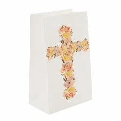 Blue Panda Party Bags And Boxes Religious Party Favor Gift Bags For Baptism, First Communion, Easter (36 Pack)