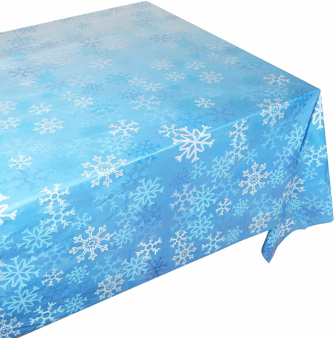 Blue Panda Snowflake Blue Tablecloth For Holiday Christmas Party (54 X 108 In, 3 Pack) 6 Blue Panda Snowflake Blue Tablecloth For Holiday Christmas Party (54 X 108 In, 3 Pack)
