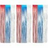 Blue Panda Metallic Tinsel Foil Fringe, Patriotic Wall Decor For 4th Of July Party (3 Pack) Decorations