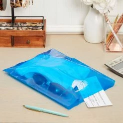 Blue Panda Party Bags And Boxes Blue Plastic Merchandise Bags With Handles For Retail, Party Favors (Medium, 100 Pack) 9 Blue Panda Party Bags And Boxes Blue Plastic Merchandise Bags With Handles For Retail, Party Favors (Medium, 100 Pack)