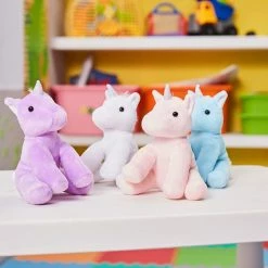Blue Panda Small Plush Unicorn Stuffed Animal Toys For Girls (7 In, 4 Pack)