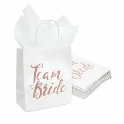 Blue Panda Team Bride Gift Bags For Bridesmaid Proposal, Bridal Shower Party Favors (15 Pack)