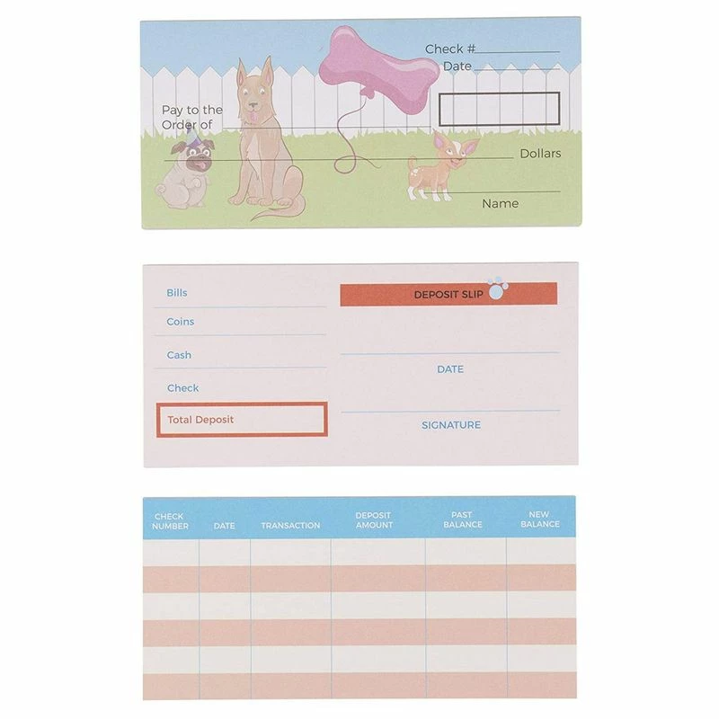 Games Blue Panda Kids Checkbook Set - Play Check Educational Toy - Financial Literacy For Kids, Dogs Themed Design, Including Checkbook, Deposit Slip, Check Register, 150 Sheets In Total, 6 X 2.75 Inches 3 Games Blue Panda Kids Checkbook Set - Play Check Educational Toy - Financial Literacy For Kids, Dogs Themed Design, Including Checkbook, Deposit Slip, Check Register, 150 Sheets In Total, 6 X 2.75 Inches