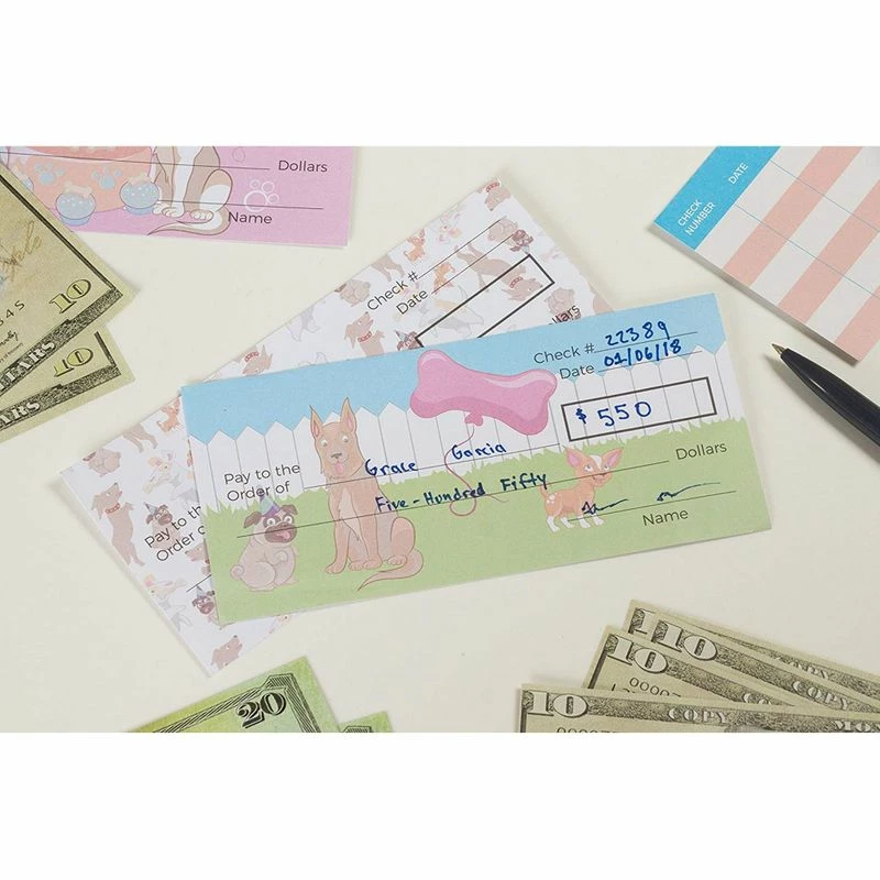 Games Blue Panda Kids Checkbook Set - Play Check Educational Toy - Financial Literacy For Kids, Dogs Themed Design, Including Checkbook, Deposit Slip, Check Register, 150 Sheets In Total, 6 X 2.75 Inches 4 Games Blue Panda Kids Checkbook Set - Play Check Educational Toy - Financial Literacy For Kids, Dogs Themed Design, Including Checkbook, Deposit Slip, Check Register, 150 Sheets In Total, 6 X 2.75 Inches