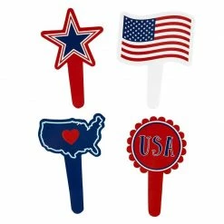 Blue Panda Cupcake Toppers And American USA Patriotic Cupcake Wrappers (102 Pieces)