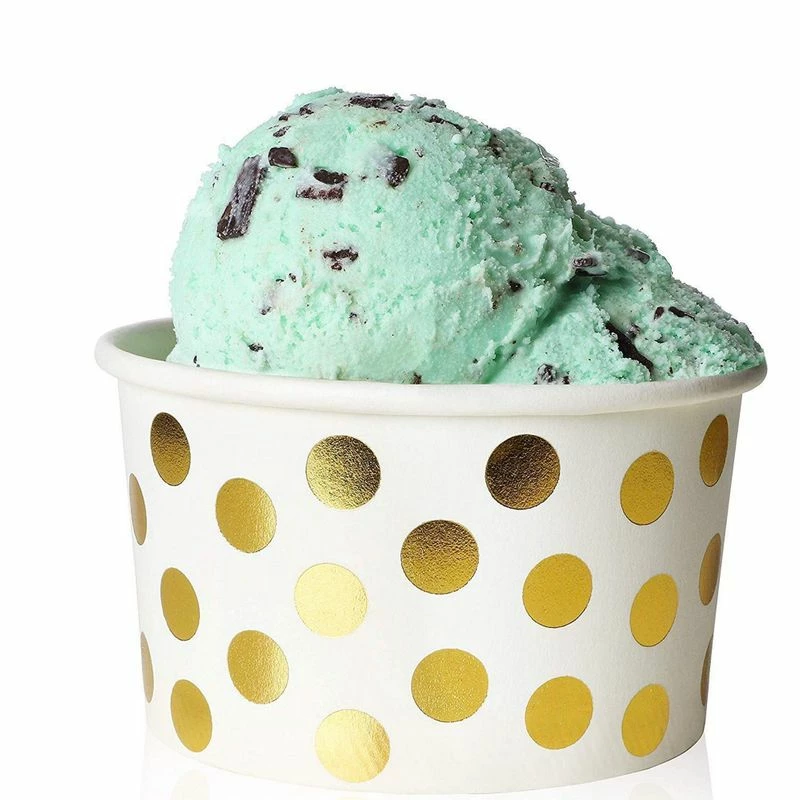 Blue Panda 50-Count Paper Ice Cream Sundae Cups, Yogurt Dessert Bowls, Gold Polka Dot Party Supplies, 8-Ounces Special Occasions 4 Blue Panda 50-Count Paper Ice Cream Sundae Cups, Yogurt Dessert Bowls, Gold Polka Dot Party Supplies, 8-Ounces Special Occasions