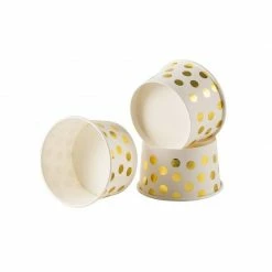Blue Panda 50-Count Paper Ice Cream Sundae Cups, Yogurt Dessert Bowls, Gold Polka Dot Party Supplies, 8-Ounces Special Occasions 10 Blue Panda 50-Count Paper Ice Cream Sundae Cups, Yogurt Dessert Bowls, Gold Polka Dot Party Supplies, 8-Ounces Special Occasions