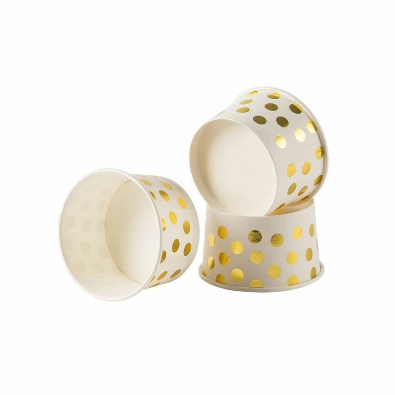 Blue Panda 50-Count Paper Ice Cream Sundae Cups, Yogurt Dessert Bowls, Gold Polka Dot Party Supplies, 8-Ounces Special Occasions 5 Blue Panda 50-Count Paper Ice Cream Sundae Cups, Yogurt Dessert Bowls, Gold Polka Dot Party Supplies, 8-Ounces Special Occasions