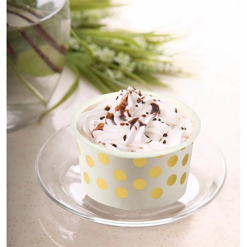 Blue Panda 50-Count Paper Ice Cream Sundae Cups, Yogurt Dessert Bowls, Gold Polka Dot Party Supplies, 8-Ounces Special Occasions 8 Blue Panda 50-Count Paper Ice Cream Sundae Cups, Yogurt Dessert Bowls, Gold Polka Dot Party Supplies, 8-Ounces Special Occasions