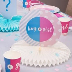 Juvale Blue Panda Gender Reveal 3-Piece Set Table Decorations - Baby Boy Or Girl Honeycomb Centerpiece Party Supplies, 12 X 9 Inches Special Occasions