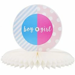 Juvale Blue Panda Gender Reveal 3-Piece Set Table Decorations - Baby Boy Or Girl Honeycomb Centerpiece Party Supplies, 12 X 9 Inches Special Occasions