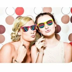 Blue Panda 80s Pre-Assembled Photo-Booth Props - 30-Pack Pre-Made 80s Party Supplies, 1980s Theme Birthday Party Decoration Accessories On Bamboo Sticks For Girls, Women, Assorted Designs Special Occasions