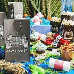 Blue Panda Gamer Party Favor Bags, Video Game Party Supplies (5 X 8.5 X 3 In, 36 Pack)