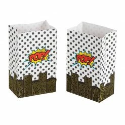 Blue Panda Birthday Party Goodie Bags, Comic Book Hero Party Favor Bags (5.2 X 8.7 X 3.3 In, 36 Pack)