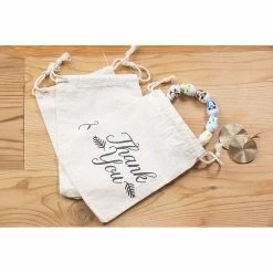 Blue Panda Drawstring Bags - 20-Pack Thank You Jewelry Pouch Bag For Wedding Birthday Party Favors Giveaway Gift Bags Goodie Bags Party Supplies 4.1 X 5.7 Inches