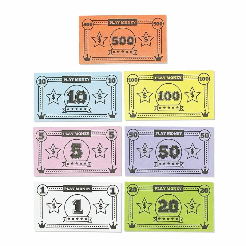 Blue Panda Play Money For Kids - $44,590 In Board Game Money Replacement, Pretend Dollar Bills, 455 Bills Total, 65 Of Each Denomination, Small Bills, 4 X 2.2 Inches Games 4 Blue Panda Play Money For Kids - $44,590 In Board Game Money Replacement, Pretend Dollar Bills, 455 Bills Total, 65 Of Each Denomination, Small Bills, 4 X 2.2 Inches Games