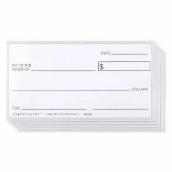 Special Occasions Blue Panda Giant Checks - 5-Count Paper Giant Fake Novelty Checks, Large Presentation Checks For Endowment Award, Donations, And Fundraisers, Each Big Check Measures 30 X 16 Inches