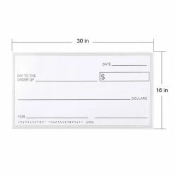 Special Occasions Blue Panda Giant Checks - 5-Count Paper Giant Fake Novelty Checks, Large Presentation Checks For Endowment Award, Donations, And Fundraisers, Each Big Check Measures 30 X 16 Inches