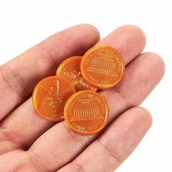 Games Blue Panda Pack Of 200 Play Coins - Fake Plastic Penny Coins - Pretend Money - Great Teaching Tool, Prop, Kids Toy, 0.78 Inches In Diameter