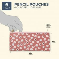 Blue Panda Cute Floral Zipper Pencil Makeup Pouch Bags, 9 X 4 Inches 11 Blue Panda Cute Floral Zipper Pencil Makeup Pouch Bags, 9 X 4 Inches