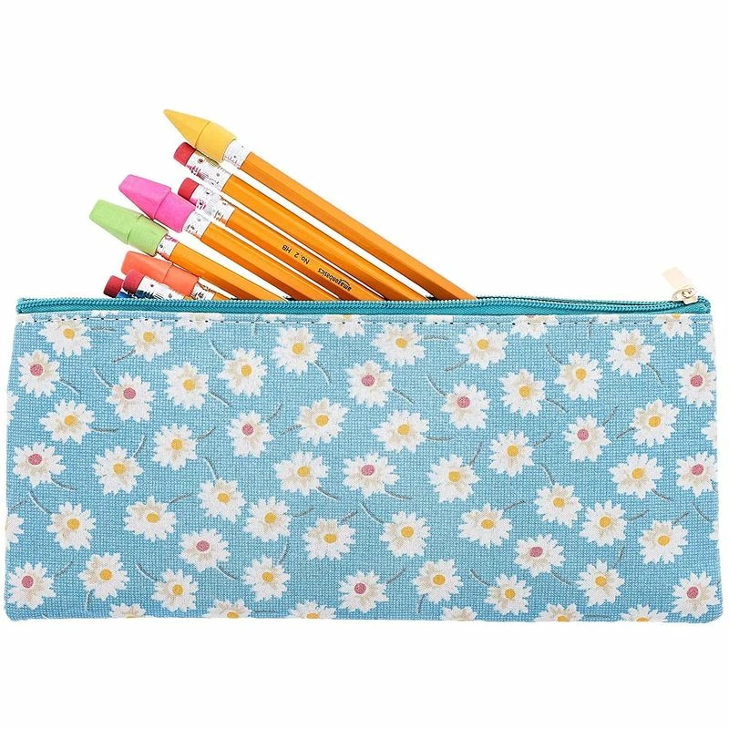 Blue Panda Cute Floral Zipper Pencil Makeup Pouch Bags, 9 X 4 Inches 7 Blue Panda Cute Floral Zipper Pencil Makeup Pouch Bags, 9 X 4 Inches