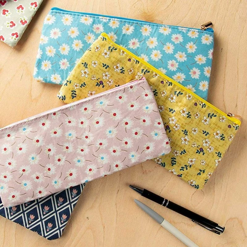 Blue Panda Cute Floral Zipper Pencil Makeup Pouch Bags, 9 X 4 Inches 8 Blue Panda Cute Floral Zipper Pencil Makeup Pouch Bags, 9 X 4 Inches