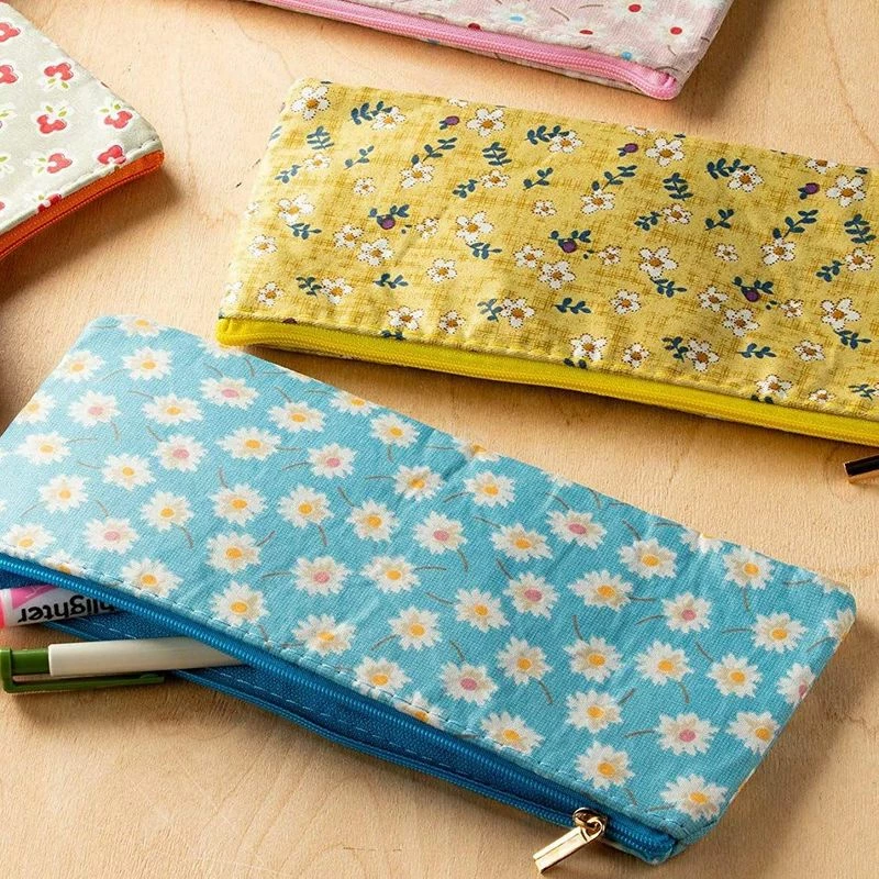 Blue Panda Cute Floral Zipper Pencil Makeup Pouch Bags, 9 X 4 Inches 9 Blue Panda Cute Floral Zipper Pencil Makeup Pouch Bags, 9 X 4 Inches