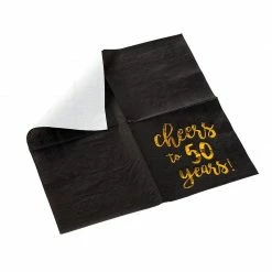 Blue Panda Cocktail Napkins - 50-Pack Luncheon Napkins, Disposable Paper Napkins Party Supplies For Birthday, Anniversary, 3-Ply, Cheers To 50 Years Design, Unfolded 10 X 10 Inches, Folded 5 X 5 Inches