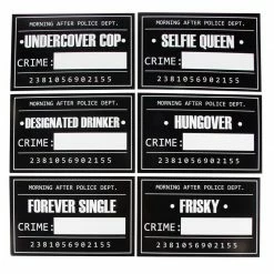 Blue Panda Special Occasions Mugshot Signs - 25 Photo-Booth Props With Height Chart Backdrop Poster For Birthday, Wedding, Bachelorette Party, Sign: 11.5 X 7.5 Inches, Background: 5.17 X 3.83 Feet