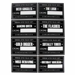 Blue Panda Special Occasions Mugshot Signs - 25 Photo-Booth Props With Height Chart Backdrop Poster For Birthday, Wedding, Bachelorette Party, Sign: 11.5 X 7.5 Inches, Background: 5.17 X 3.83 Feet