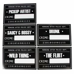 Blue Panda Special Occasions Mugshot Signs - 25 Photo-Booth Props With Height Chart Backdrop Poster For Birthday, Wedding, Bachelorette Party, Sign: 11.5 X 7.5 Inches, Background: 5.17 X 3.83 Feet