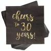 Blue Panda Cheers To 30 Years! Gold Foil Paper Cocktail Napkins (5 X 5 Inches, 100 Pack) 1 Blue Panda Cheers To 30 Years! Gold Foil Paper Cocktail Napkins (5 X 5 Inches, 100 Pack)